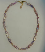 Mauve Stick Pearl Necklace