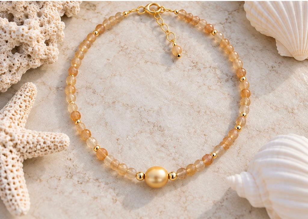 Golden South Sea Pearl & Citrine Necklace